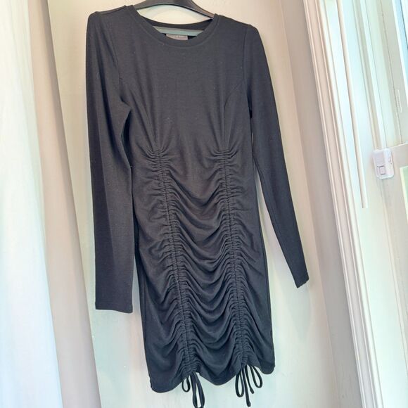 Hudson Gray Dresses & Skirts - Hudson Gray Black Tie Sides Long Sleeve Scrunch Dress (Size Medium)